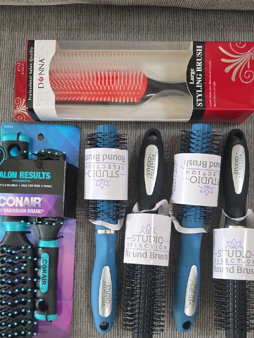 Collection Of Styling Brushes In A Variety Of Types And Brands, New, Seven Total